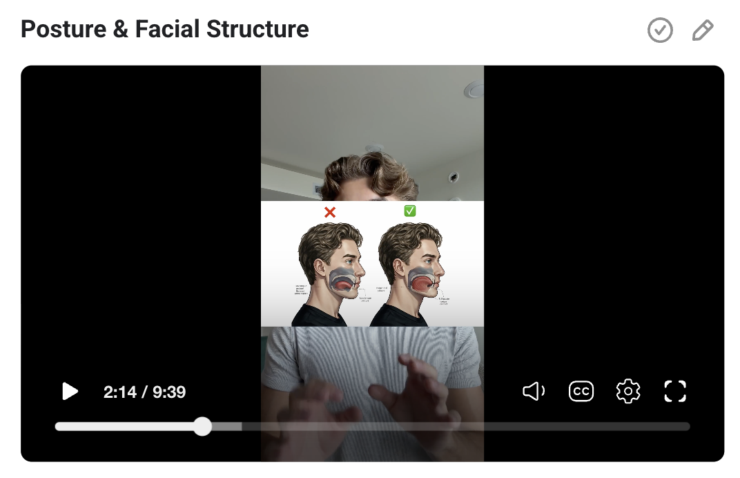 Posture and facial structure lesson from inside the protocol